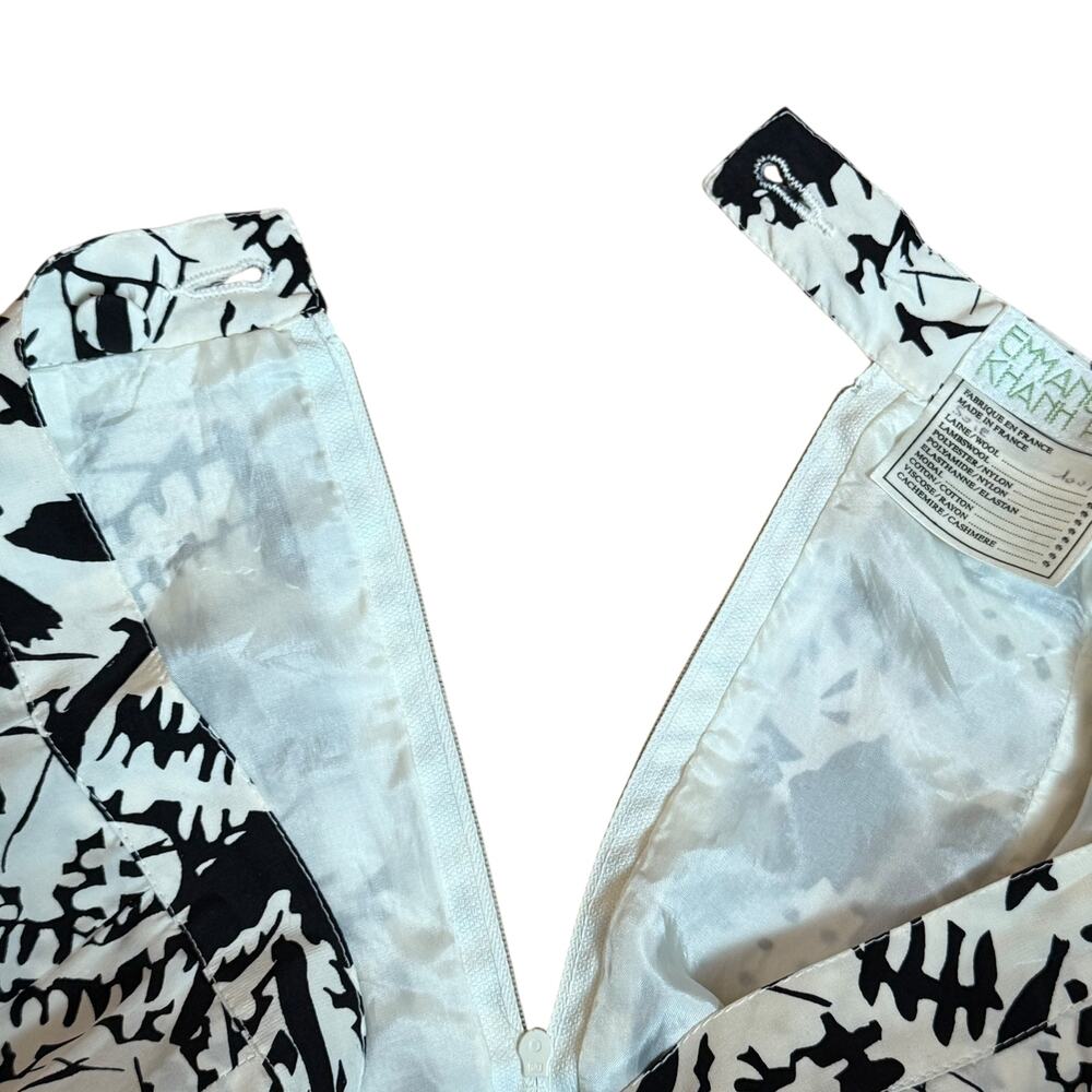 Emmanuelle Khanh Paris Skirt 100% Silk Size 40 Zipper and Buttons Back Closure - Picture 8 of 9